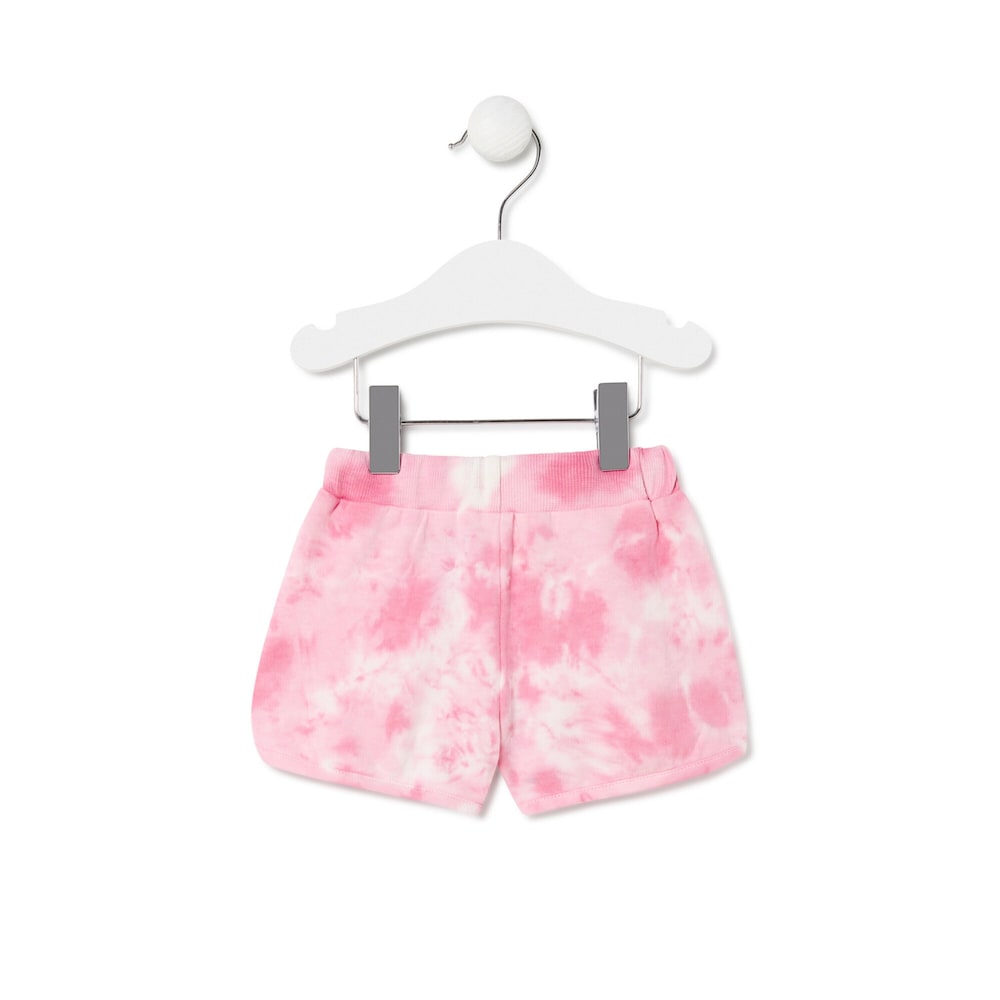 Girl's tie-dye cotton shorts in Casual pink