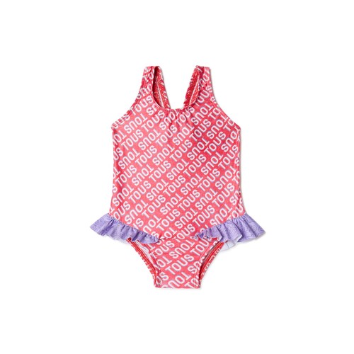 Girls one-piece swimsuit in Logo pink image number 0