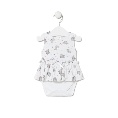 Baby girl's bodysuit with skirt in Pic white image number 0