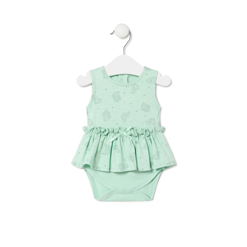 Baby girl's bodysuit with skirt in Pic mist