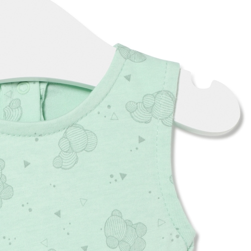Baby girl's bodysuit with skirt in Pic mist