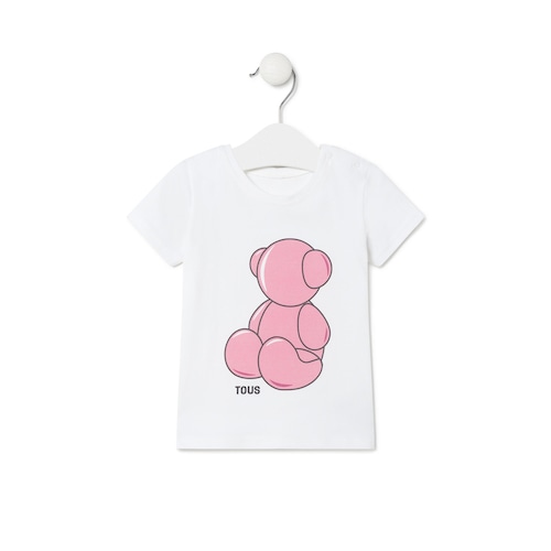 Girls beach t-shirt in Chic pink