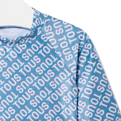 Camisola de praia de manga comprida com Logótipo azul