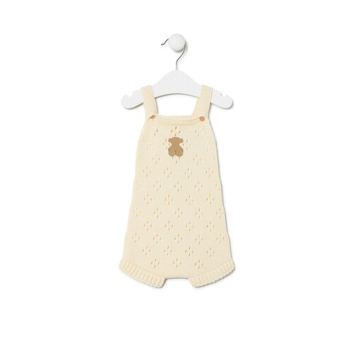 Knitted baby romper in Tricot ecru image number 0