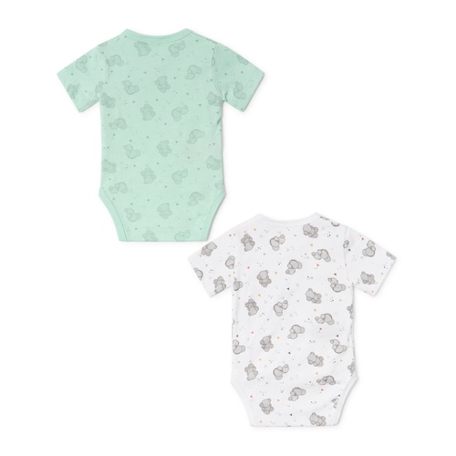 Pack of wrap-over baby bodysuits in Pic mist