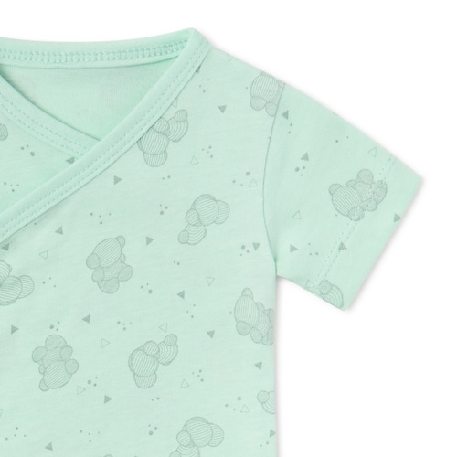 Pack of wrap-over baby bodysuits in Pic mist