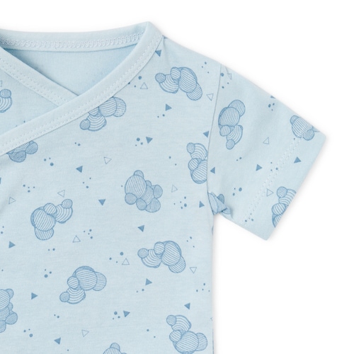 Pack of wrap-over baby bodysuits in Pic sky blue