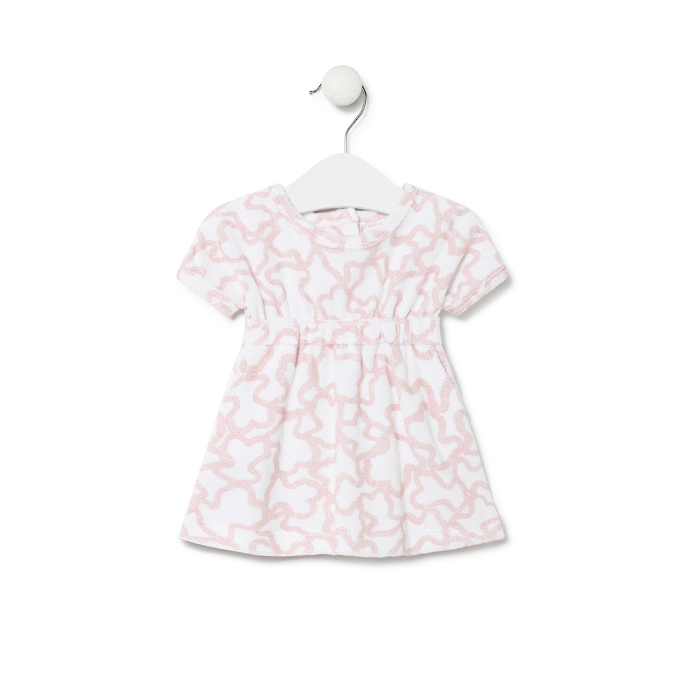 Girls terry cloth dress in Kaos pink