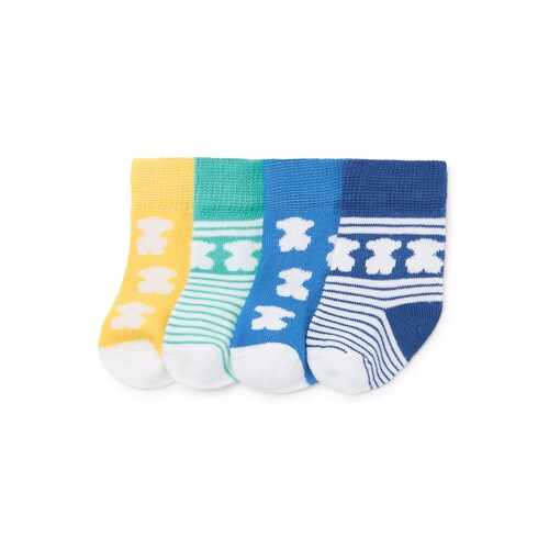 Pack de 4 pares de calcetines de beb&eacute; SSocks azul