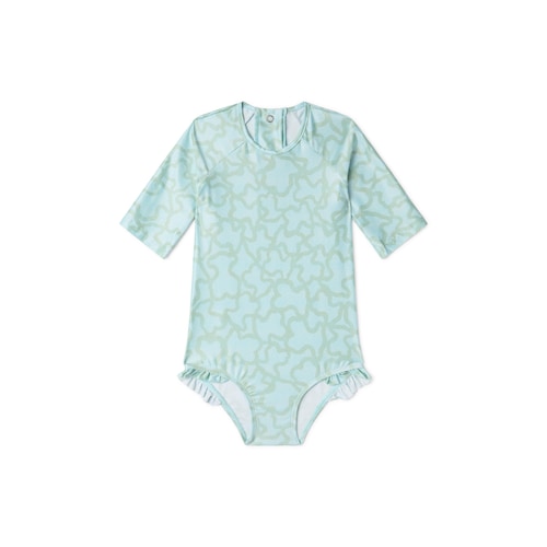 Ba&ntilde;ador integral de ni&ntilde;a manga larga Kaos verde