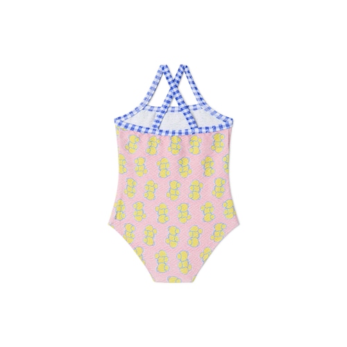 Fato de banho integral de menina Chic cor-de-rosa