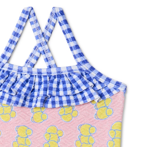 Fato de banho integral de menina Chic cor-de-rosa