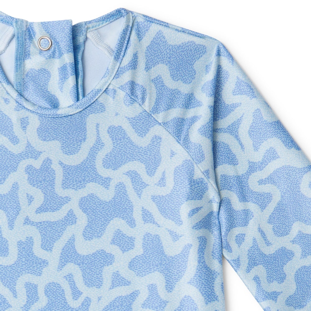 Ba&ntilde;ador integral de ni&ntilde;a manga larga Kaos azul