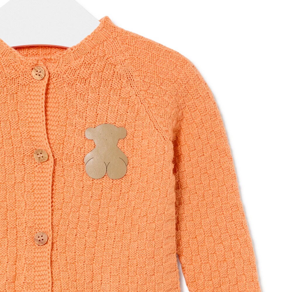 Knitted baby outfit in Tricot orange