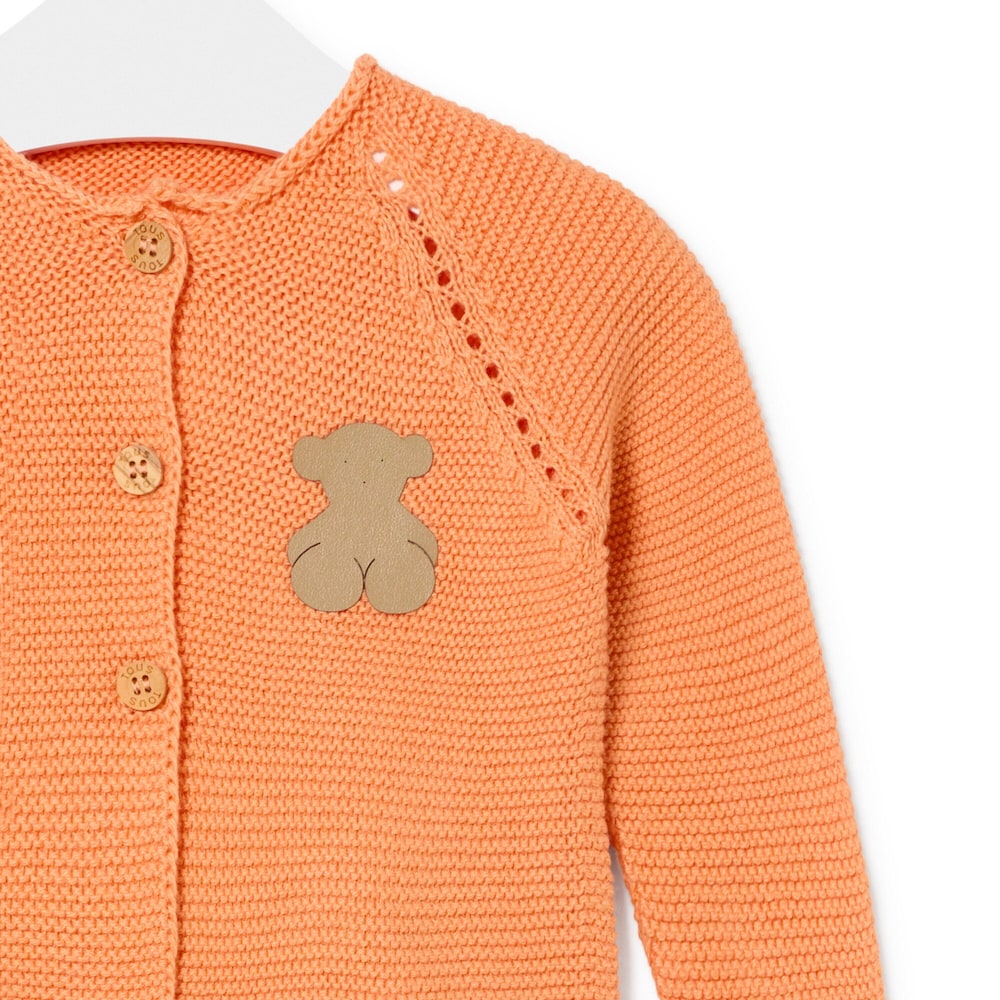 Knitted baby outfit in Tricot orange