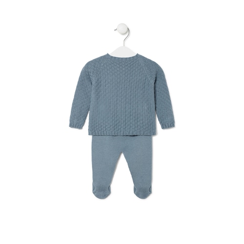 Conjunto de punto de bebé Tricot azul