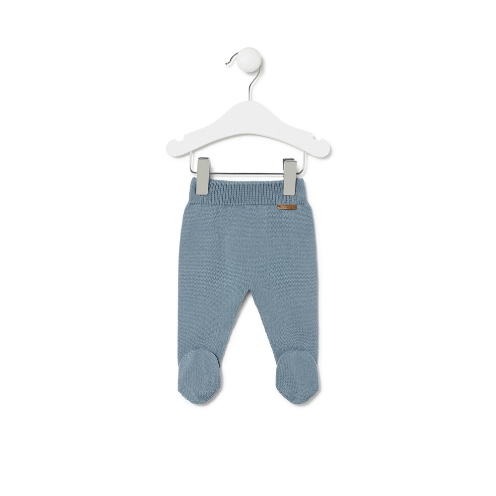 Conjunto de malha de beb&eacute; Tricot azul