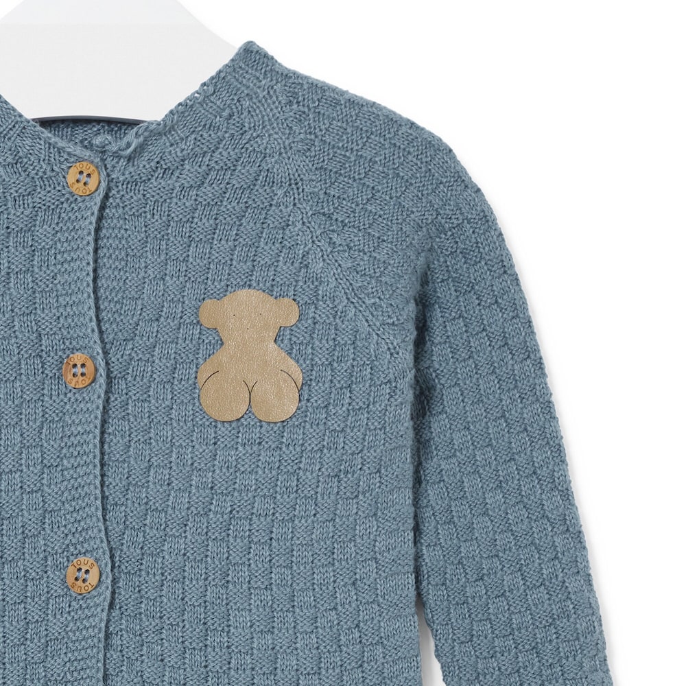 Conjunto de malha de beb&eacute; Tricot azul