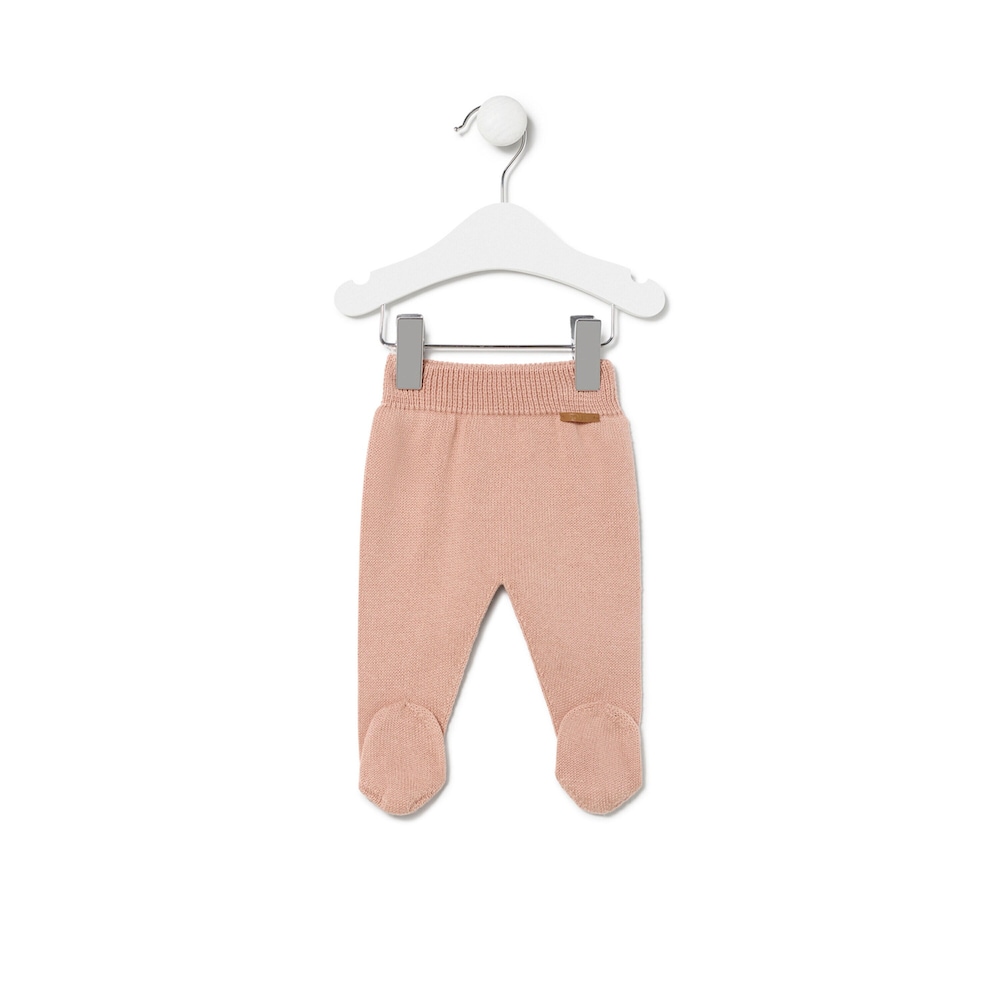 Conjunto de malha de beb&eacute; Tricot cor-de-rosa