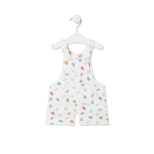 Baby romper with shoulder straps in Joy white