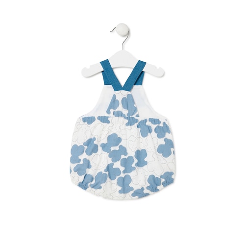 Macacão curto de bebé Denim azul celeste