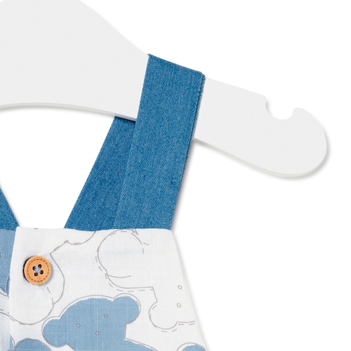 Macacão curto de bebé Denim azul celeste