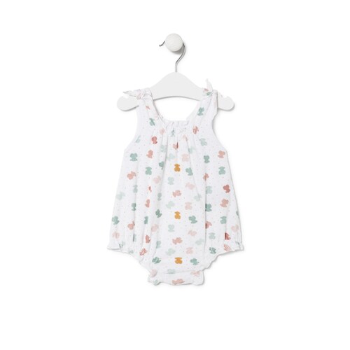 Macac&atilde;o curto de beb&eacute; menina Joy branco image number 0