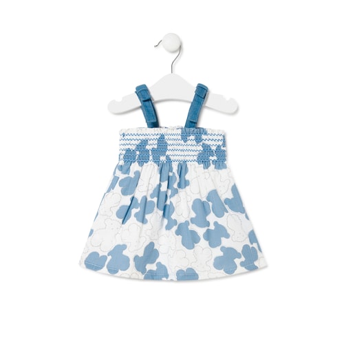 Vestido de menina Denim azul celeste