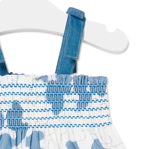 Vestido de menina Denim azul celeste