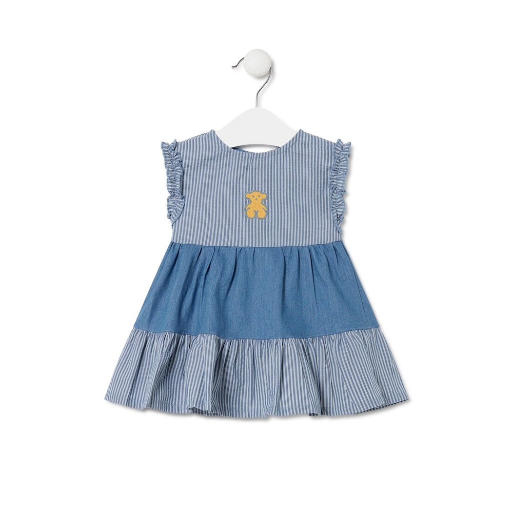 Vestido de ni&ntilde;a Denim azul celeste