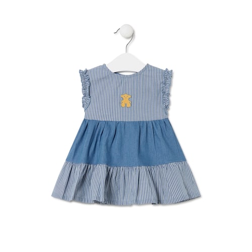 Vestido de menina Denim azul celeste