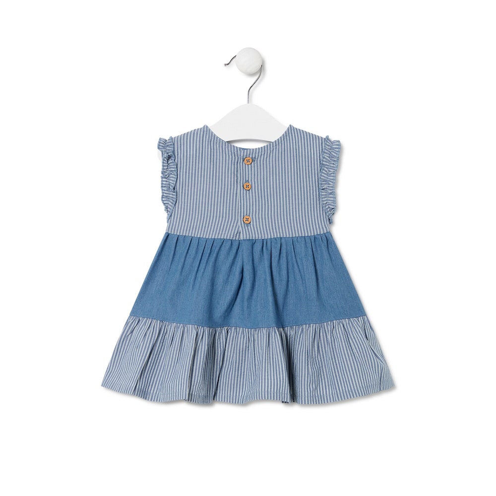 Vestido de ni&ntilde;a Denim azul celeste