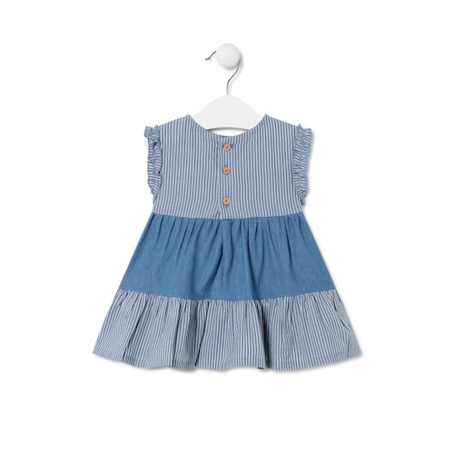 Vestido de menina Denim azul celeste
