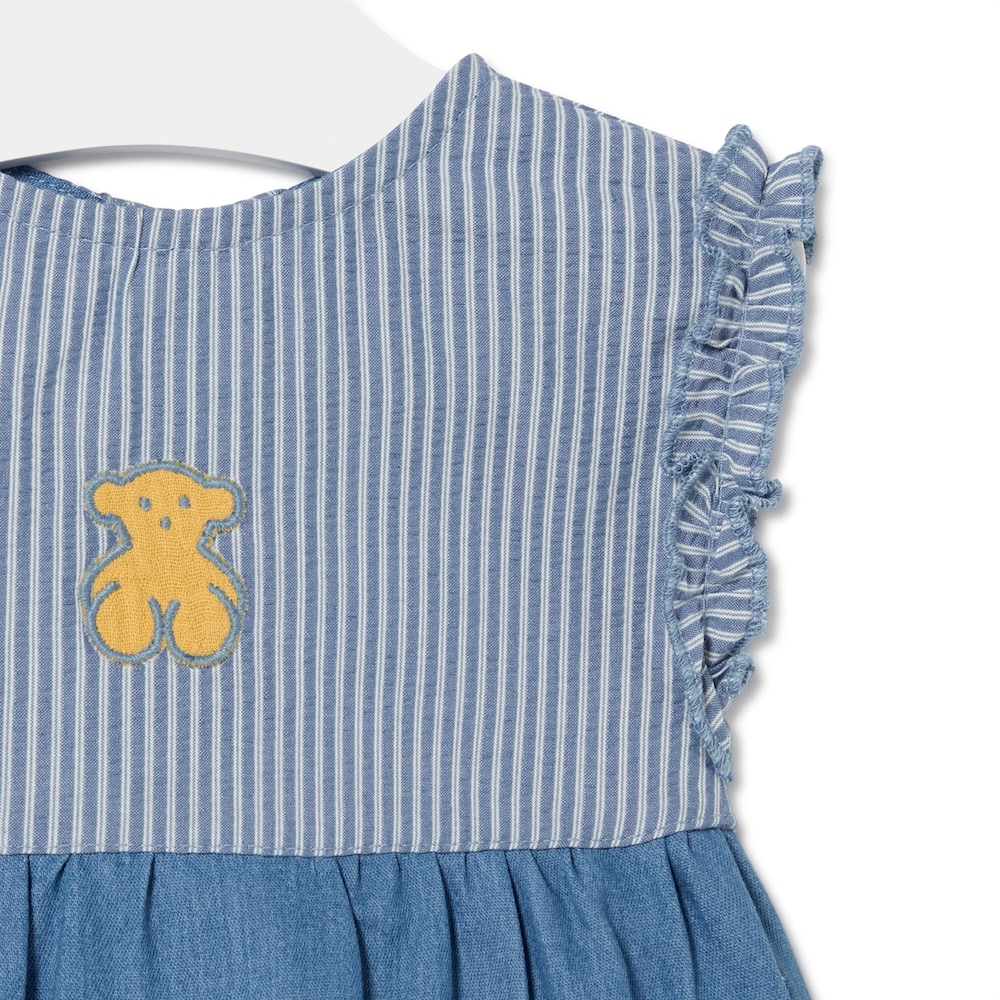 Vestido de ni&ntilde;a Denim azul celeste