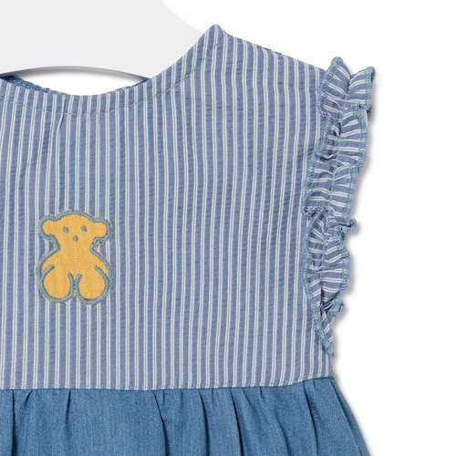 Vestido de menina Denim azul celeste