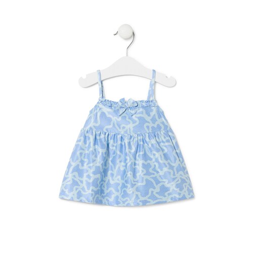 Girls sleeveless shoulder strap dress in Kaos blue image number 0