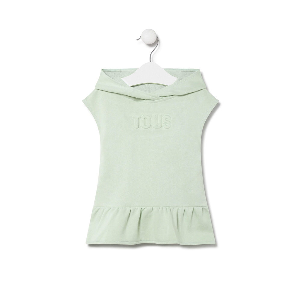 Baby girls hooded dress in Classic mist