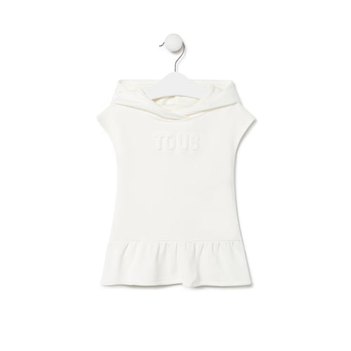 Vestido de beb&eacute; menina com capuz Classic cor crua