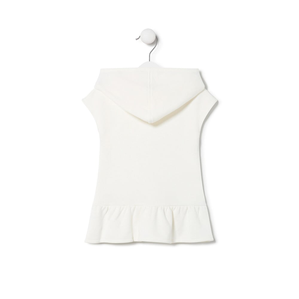 Vestido de beb&eacute; menina com capuz Classic cor crua