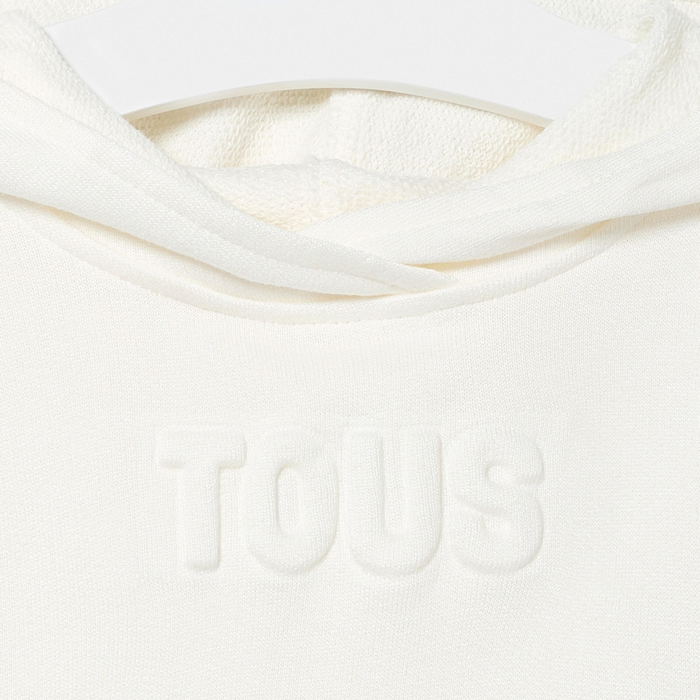 Vestido de beb&eacute; menina com capuz Classic cor crua