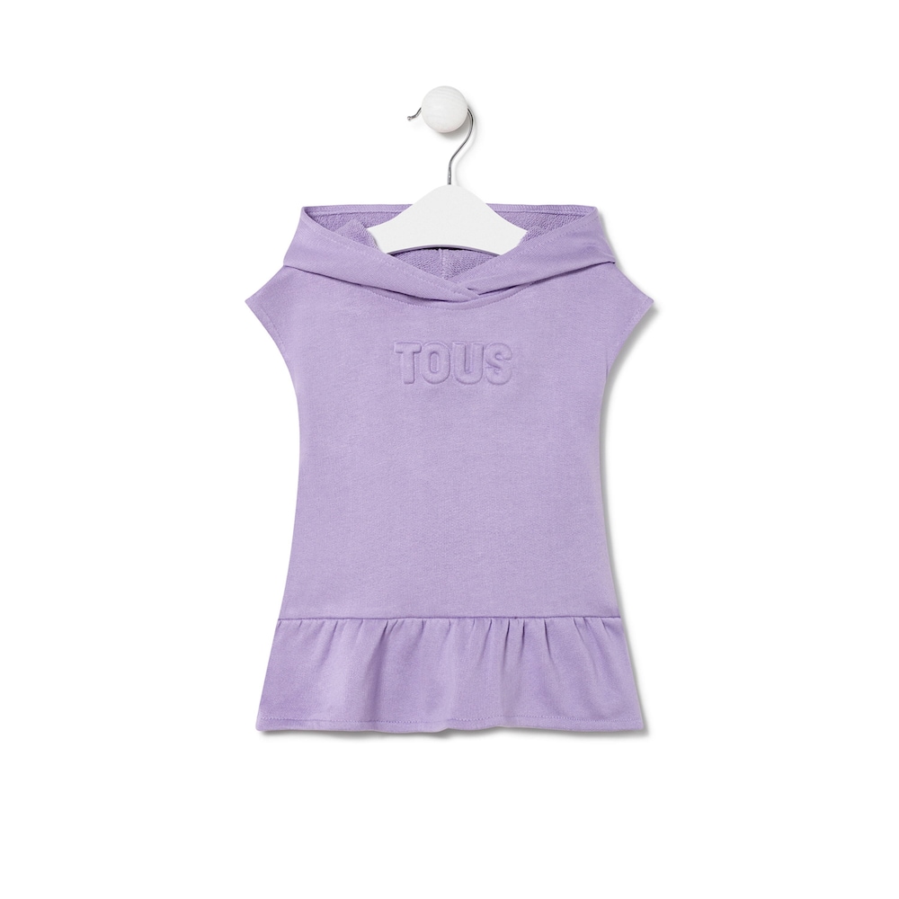 Vestido de beb&eacute; menina com capuz Classic lil&aacute;s