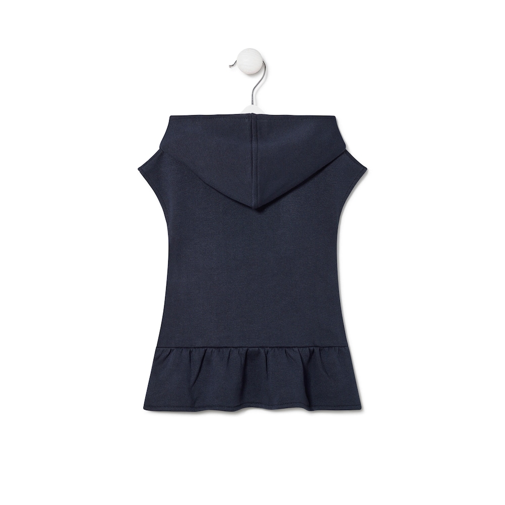 Vestido de beb&eacute; menina com capuz Classic azul marinho
