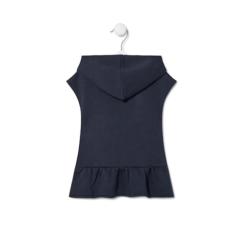 Baby girls hooded dress in Classic navy blue