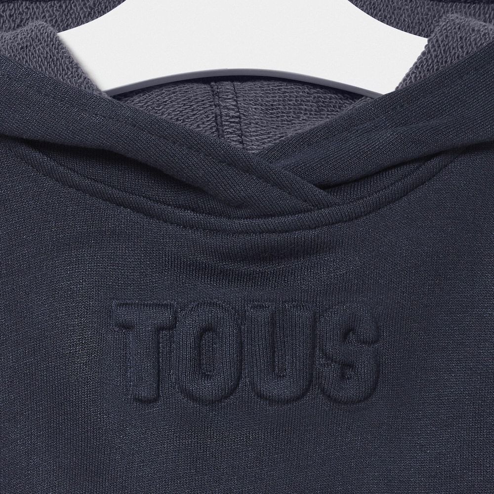 Vestido de beb&eacute; menina com capuz Classic azul marinho