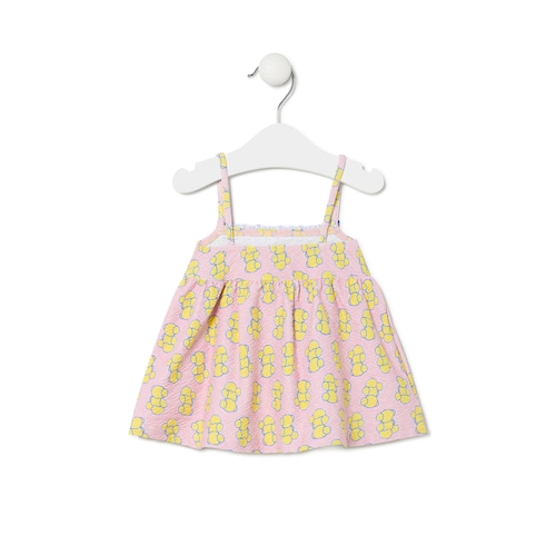 Vestido de alças de menina Chic cor-de-rosa