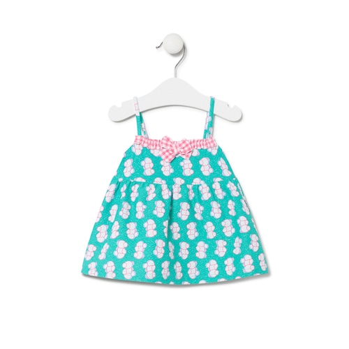 Vestido de alças de menina Chic verde