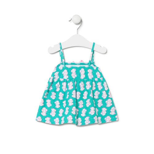 Vestido de alças de menina Chic verde