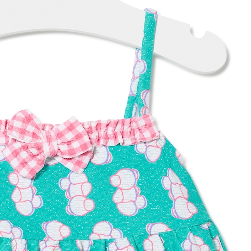 Vestido de alças de menina Chic verde