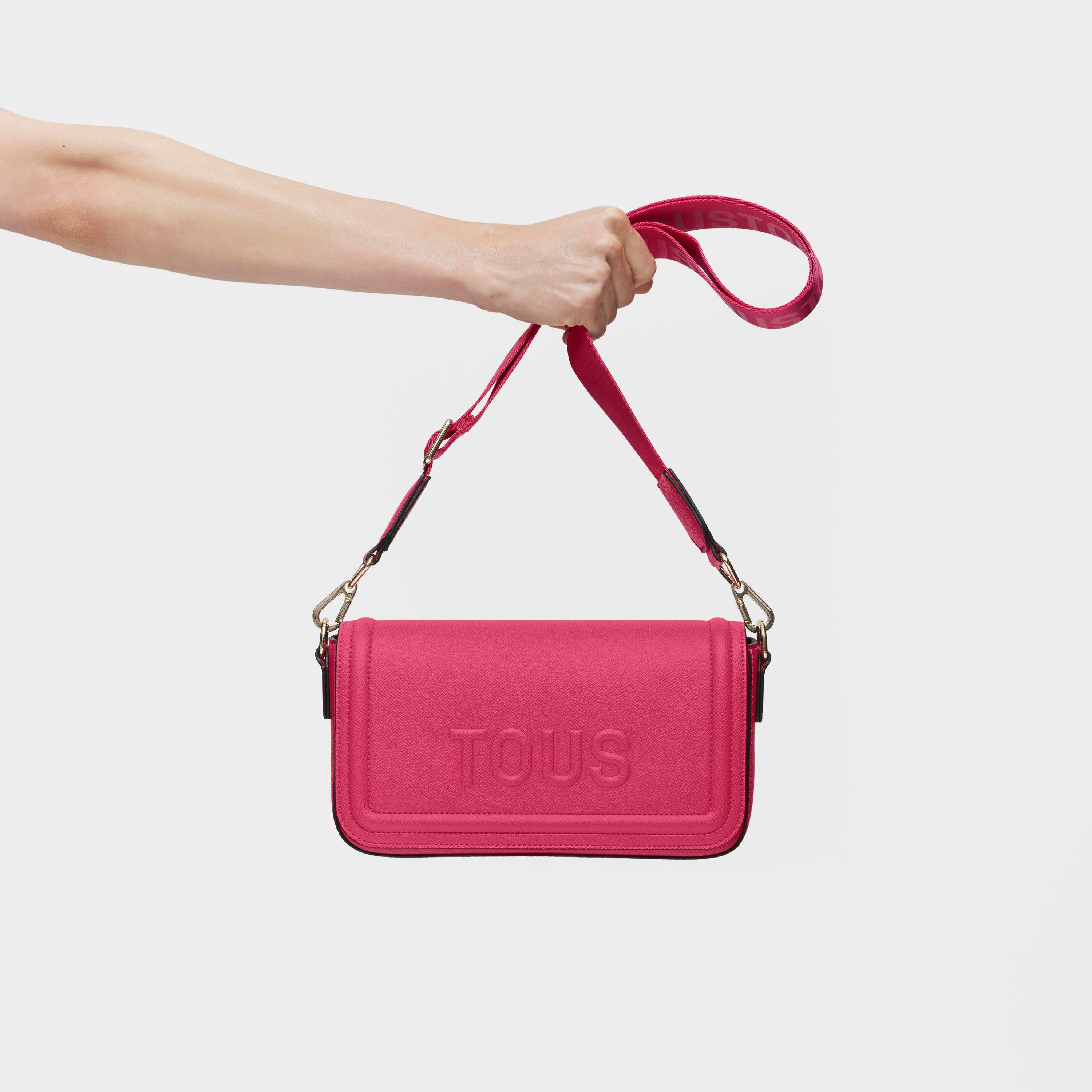 Medium fuchsia-colored Crossbody bag TOUS La Rue New