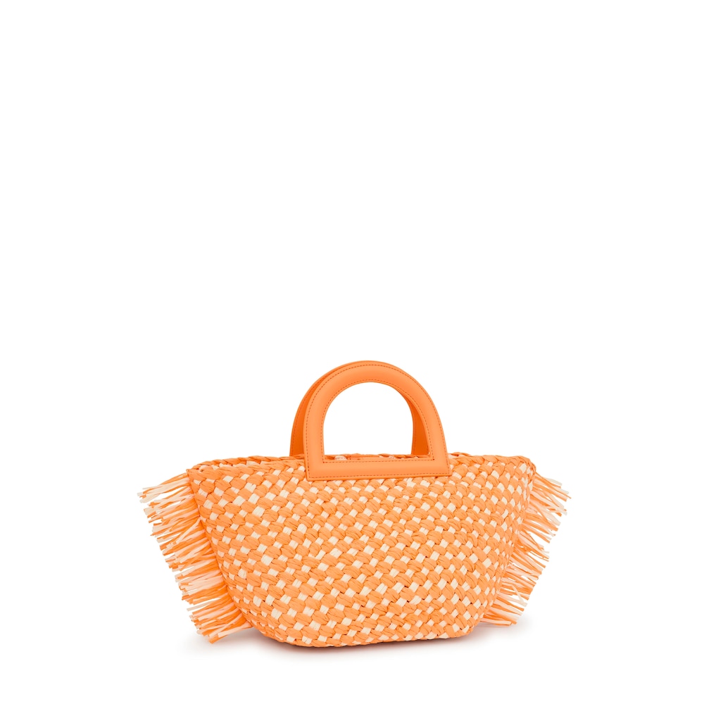 Cabas en raphia orange clair moyen TOUS Dora